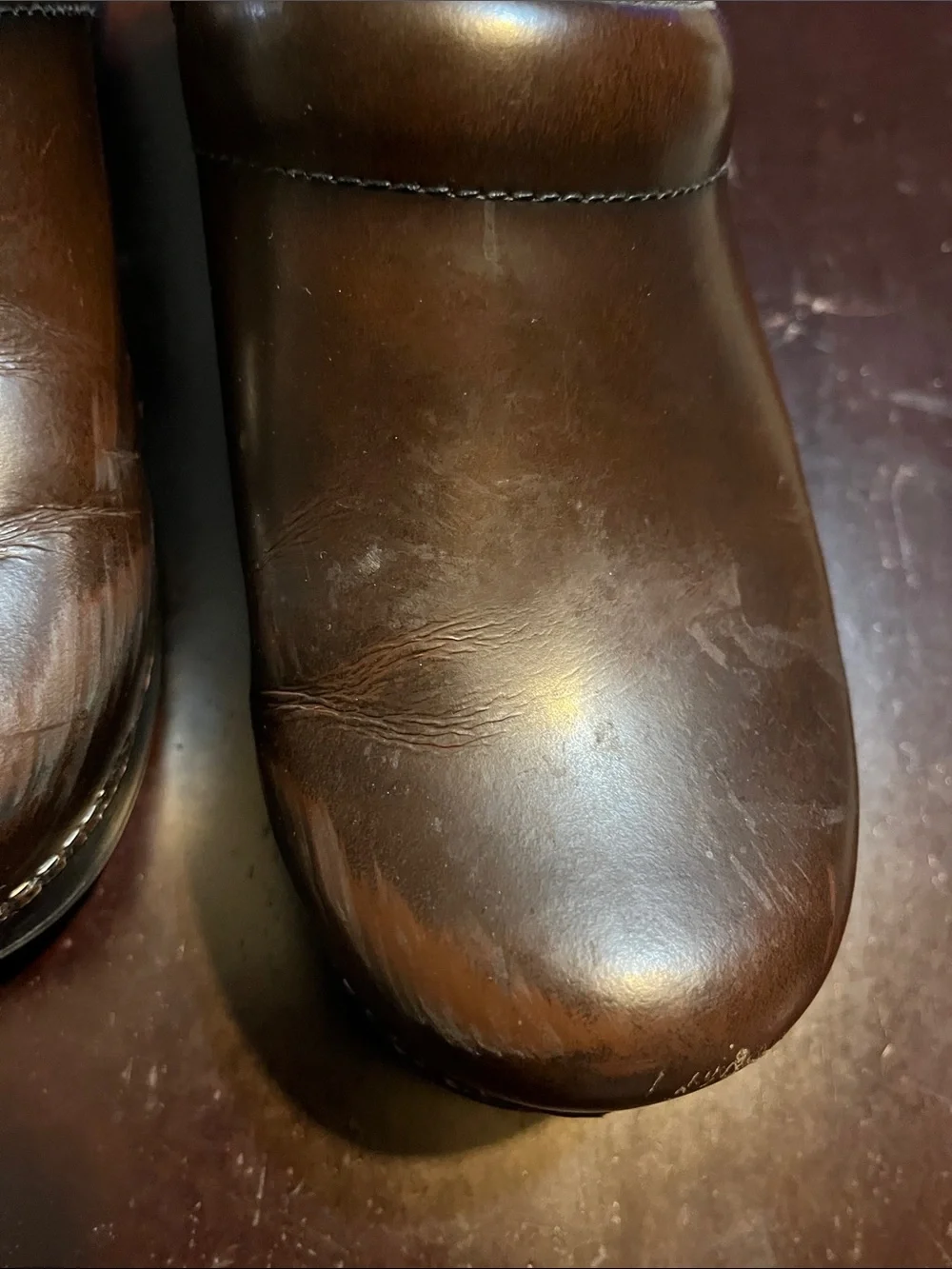 Dansko Brown Leather Slip-On Clogs - Picture 5 of 15